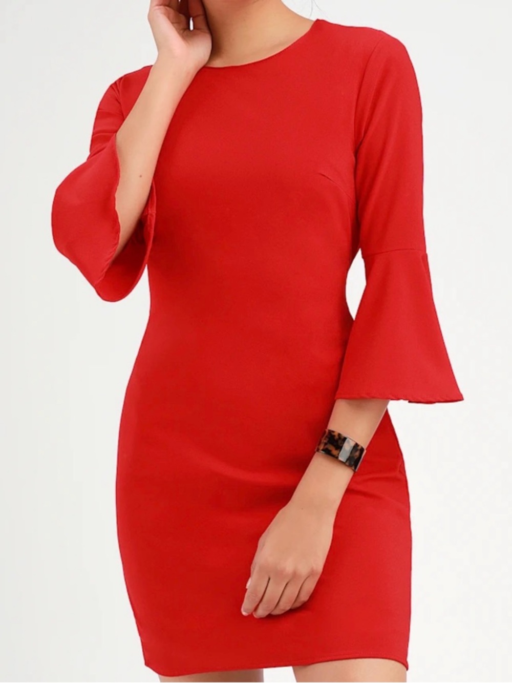 Lulu's Red Bell-Sleeve Mini Dress